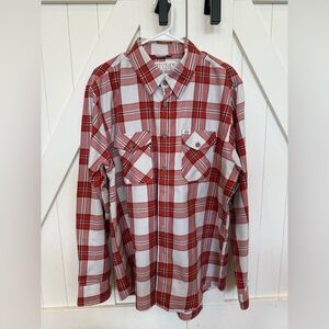 Dixxon flannel red and white button up size XL